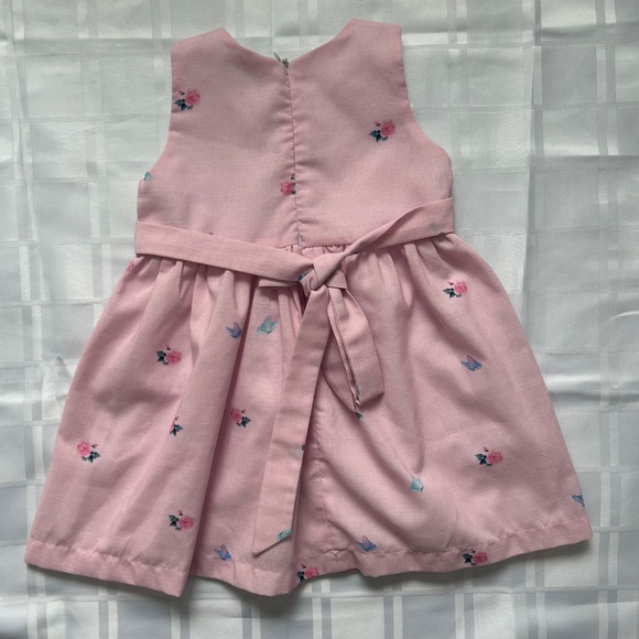 Rose Lightweight Pink Fit and Flare Butterfly Print Dress with Bunny Decal - Picture 11 of 12